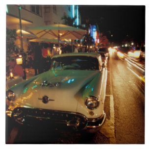 Azulejo Estados Unidos, FL, Miami, South Beach por la noch