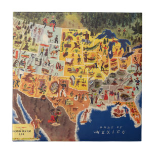 Azulejo Estados Unidos trazan - las vacaciones y juego