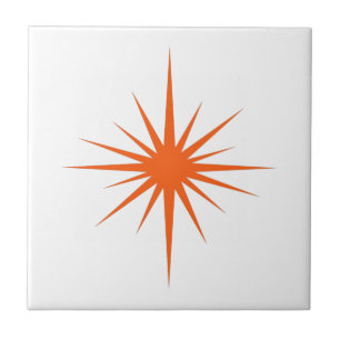 Azulejo Estallido atómico naranja a mediados de siglo Mode