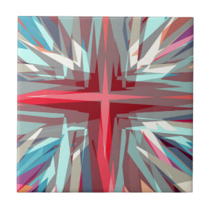 Azulejo Estallido de cruz religiosa