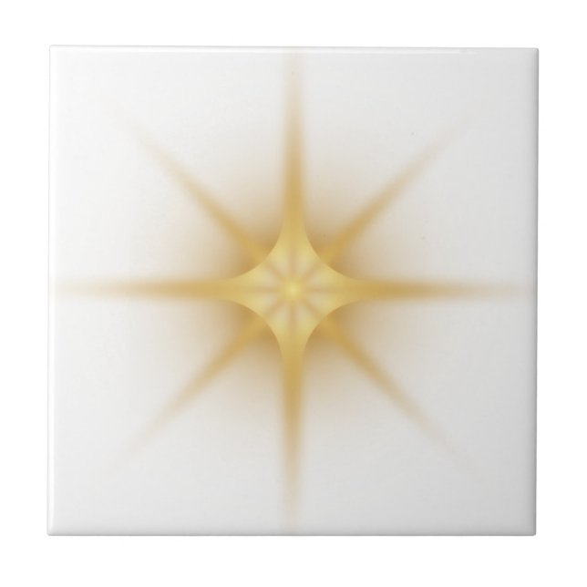 Azulejo Estallido de estrella dorada individual moderno (Frente)