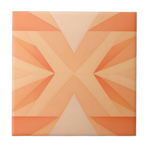 Azulejo Estallido de estrella geométrica naranja cálido ab