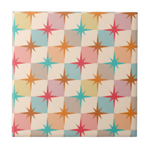 Azulejo Estallidos de estrellas de mediados de siglo en ta
