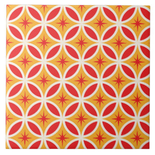 Azulejo Estallidos de estrellas retro de mediados de siglo