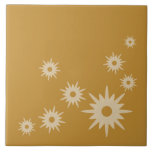 Azulejo Estallidos de oro ocre moderno de mediados del sig<br><div class="desc">Diseño de inspiración moderna de mediados del siglo XX con estrenos retro vintage sobre un fondo dorado ocre. Diseño sencillo y moderno.</div>