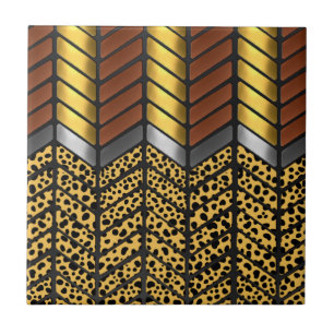 Azulejo Estampa Animal de Guepardo de Chevron Zigzag Moder