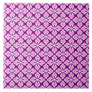 Azulejo estampa de kimono floral, rosa orquídea y púrpura