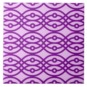 Azulejo Estampa de kimono, lavanda y púrpura