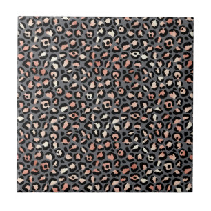 Azulejo Estampado Animal Manchas de Leopardo Negro Rosa An