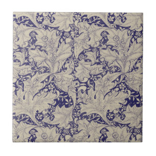 Azulejo Estampado de Alhelí Azul Antiguo de William Morris