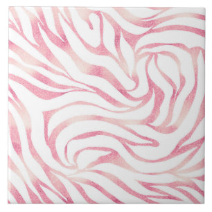 Azulejo Estampado De Animal Blanco Cebra Con Brillo De Oro