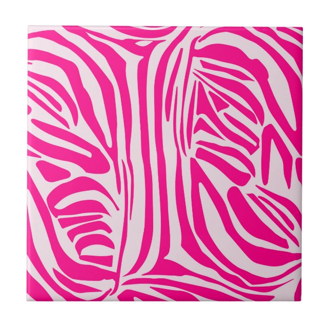 Azulejo Estampado de cebra rosa (Frente)