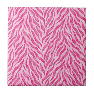 Azulejo Estampado de cebra rosa vibrante