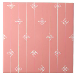 Azulejo Estampado de flores coralino en colores pastel del
