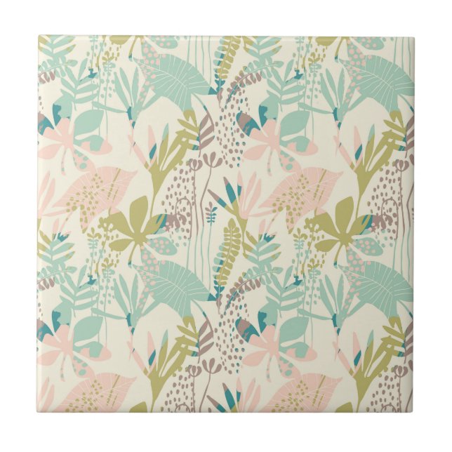 Azulejo Estampado de flores moderno (Frente)