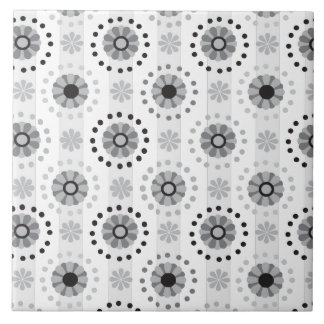 Azulejo Estampado de flores monocromático moderno elegante