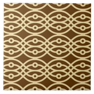 Azulejo Estampado de kimono, marrón chocolate y bronceado