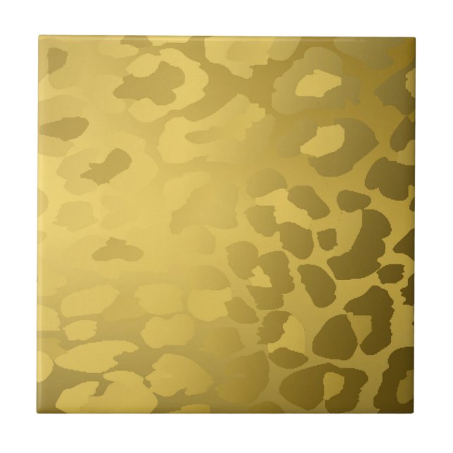 Azulejo Estampado de leopardo en oro (Frente)