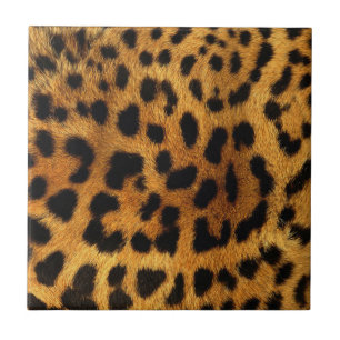 Azulejo estampado de leopardo marrón con motivos de anima