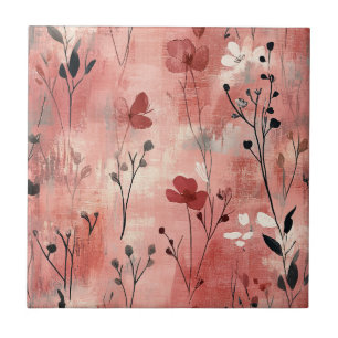 Azulejo Estampado de lino floral con toque rústico (9)