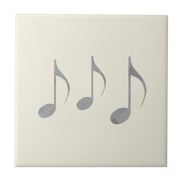 Azulejo Estampado de notas musicales de pata de gallo chic (Frente)