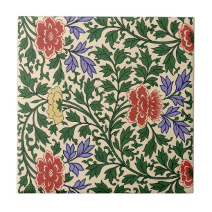 Azulejo Estampado de peonía Chinoiserie vintage de Owen Jo