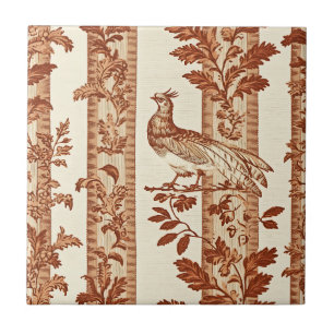 Azulejo Estampado de Toile a Cuadros Florales de Gallina d