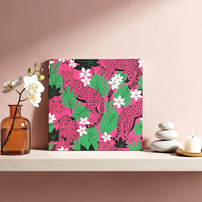Azulejo Estampado Tropical Selvático Leopardo Rosa Calient (Subido por el creador)