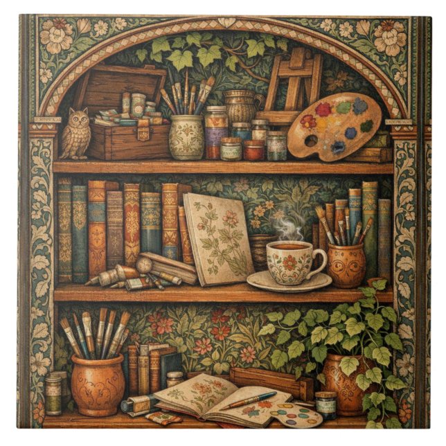 Azulejo Estante de libros acogedores libros suministros de (Frente)