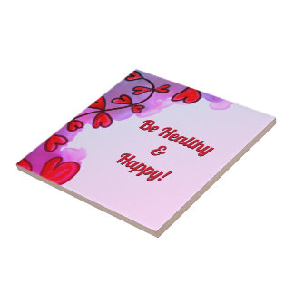 Azulejo Estar sano y feliz en mosaico cerámico