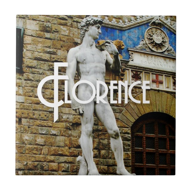 Azulejo Estatua de David Florence Italia Foto de viaje (Frente)