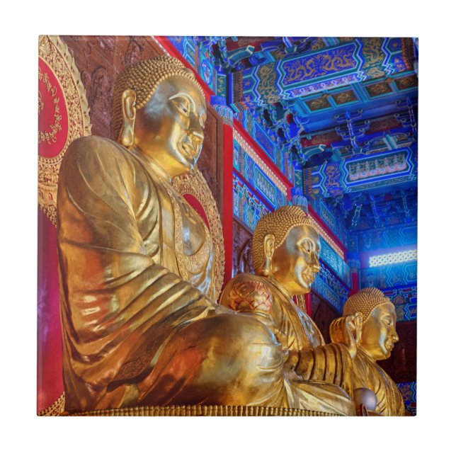 Azulejo estatua de la imagen de Buda chino tailandés (Frente)