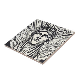 Azulejo Estatua de la Libertad Arte de Línea Moderna 