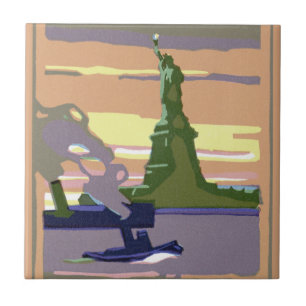 Azulejo Estatua de la Libertad en la ciudad de Nueva York,