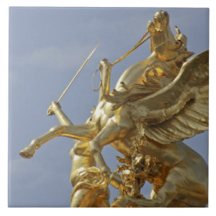 Azulejo estatua de Pegaso en el puente Pont Alexander III