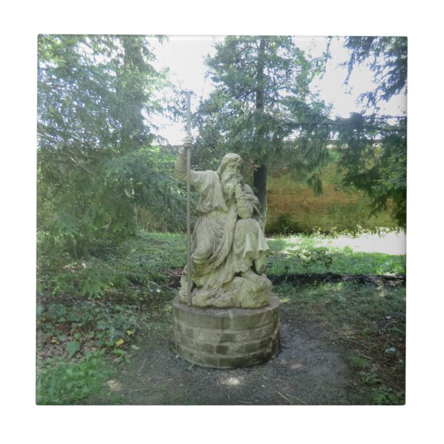 Azulejo Estatua de un druida Galés en Erddig Pasillo (Frente)
