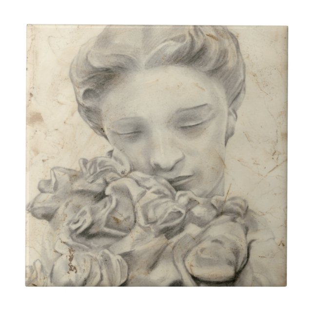 Azulejo Estatua en el Jardín I (Frente)