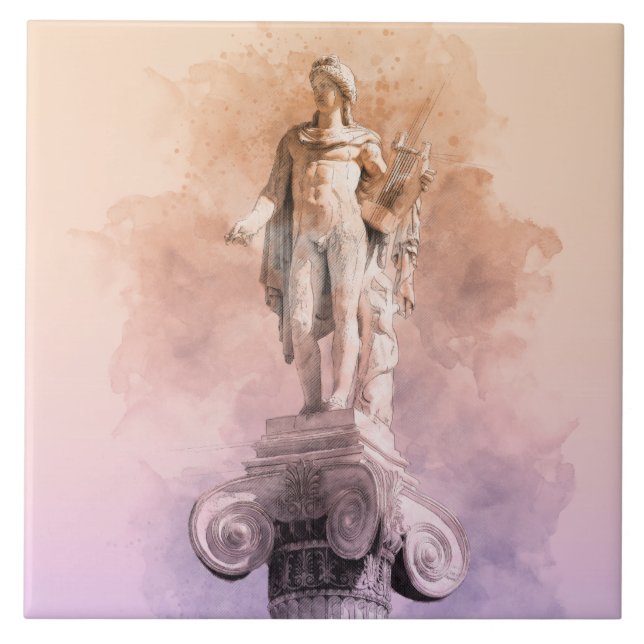 Azulejo Estatua griega clásica de Apolo (Frente)