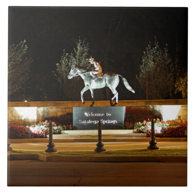 Azulejo Estatua nativa de bailarina Saratoga Ceramic Tile (Frente)