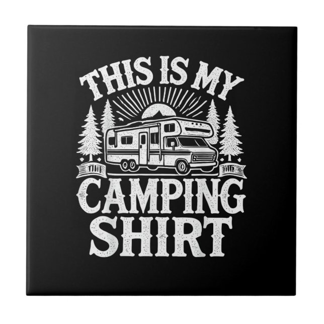 Azulejo Este Es Mi Camping Divertido Campista (Frente)