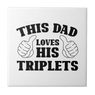 Azulejo Este papá ama sus trillizos - Regalo para papá con