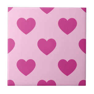 Azulejo Estética del patrón cardíaco de Fuchsia Preppy Pin