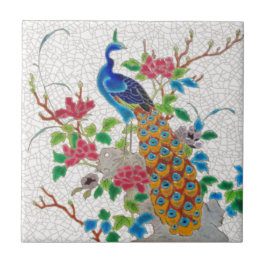 Azulejo Estética francesa Longwy Peacock Repro