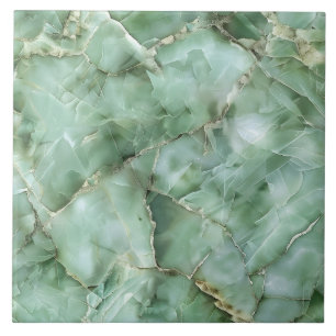 Azulejo Estética Glam Moderna de Piedra Preciosa Verde Luj