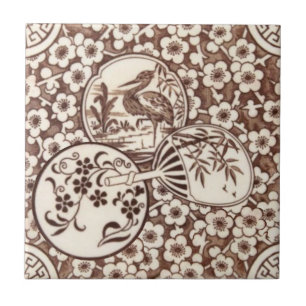 Azulejo Estética Sepia Estilo Japonés Repro Tile