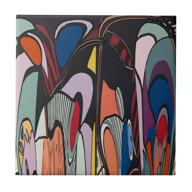 Azulejo Estilo abstracto mosaico español (Frente)