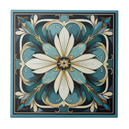 Azulejo Estilo Art deco flor patrón cerámica
