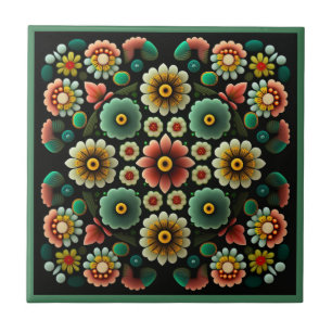 Azulejo Estilo Art deco flor patrón cerámica