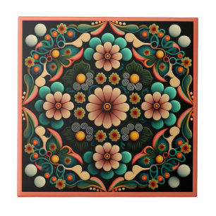 Azulejo Estilo Art deco flor patrón cerámica