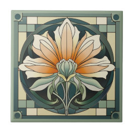 Azulejo Estilo Art deco flor patrón cerámica